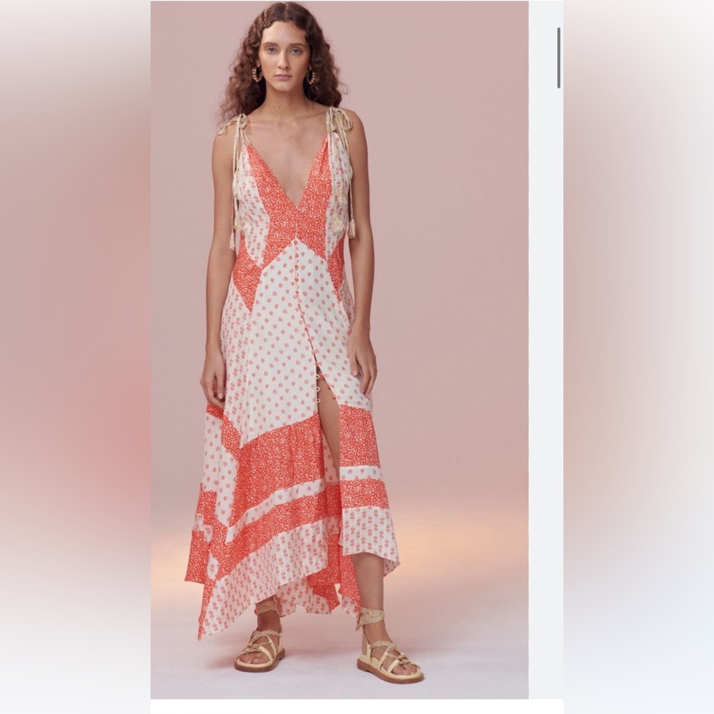 Rebecca Taylor Womens Orange Silk Colorblock check sleeveless dress
